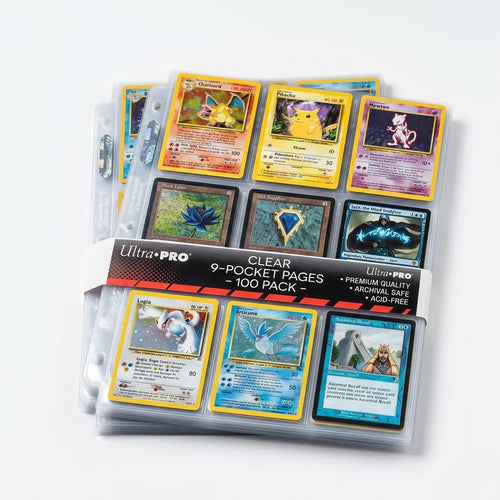9-Pocket Trading Card Page Protectors - Binder Sleeves (100-Pack)