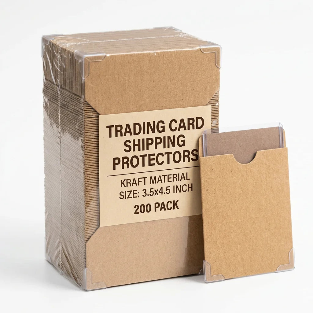Trading Card Shipping Protectors with Corner Guards - Safe Mailer Sleeves (200-Pack) - Premium TCG Protection by Red Node