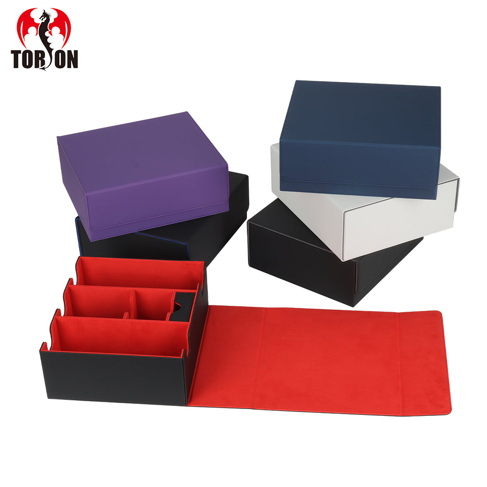 Trading Card Storage Box - Large Capacity 1200+ Cards with Lid - Premium TCG Protection by Red Node